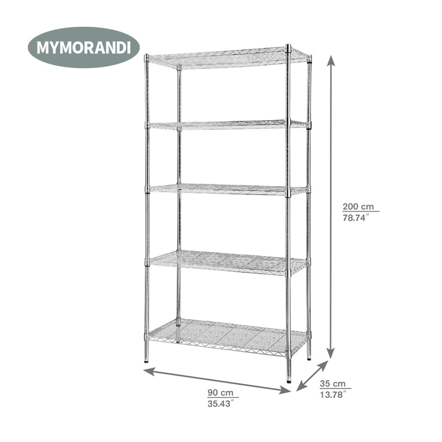 High quality durable 5 Shelf chrome wire shelving 5 tier metal shelving racks