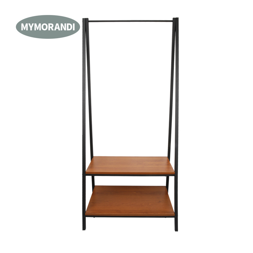 Modern Design Metal Frame Clothes Stand Cloth Hanger Rack With 2 Tier Storage Rack