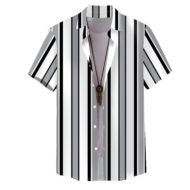 Hot Selling High Quality Button Down Stylish Stripe Pattern Men Shirts Custom Shirt For Men