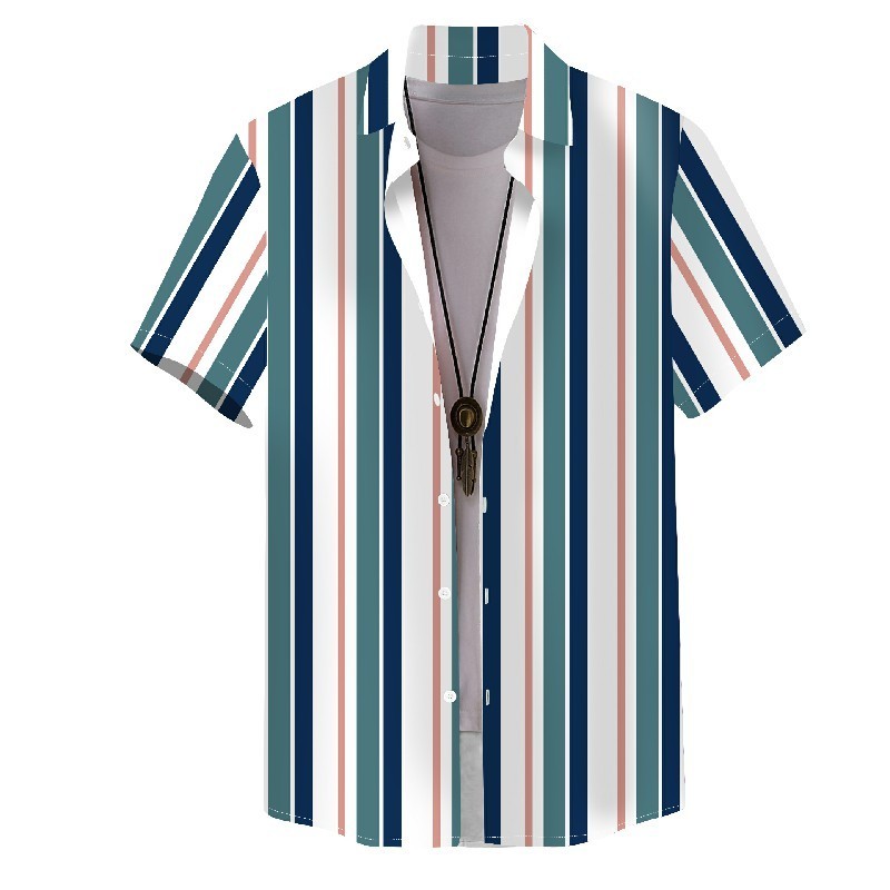 Hot Selling High Quality Button Down Stylish Stripe Pattern Men Shirts Custom Shirt For Men