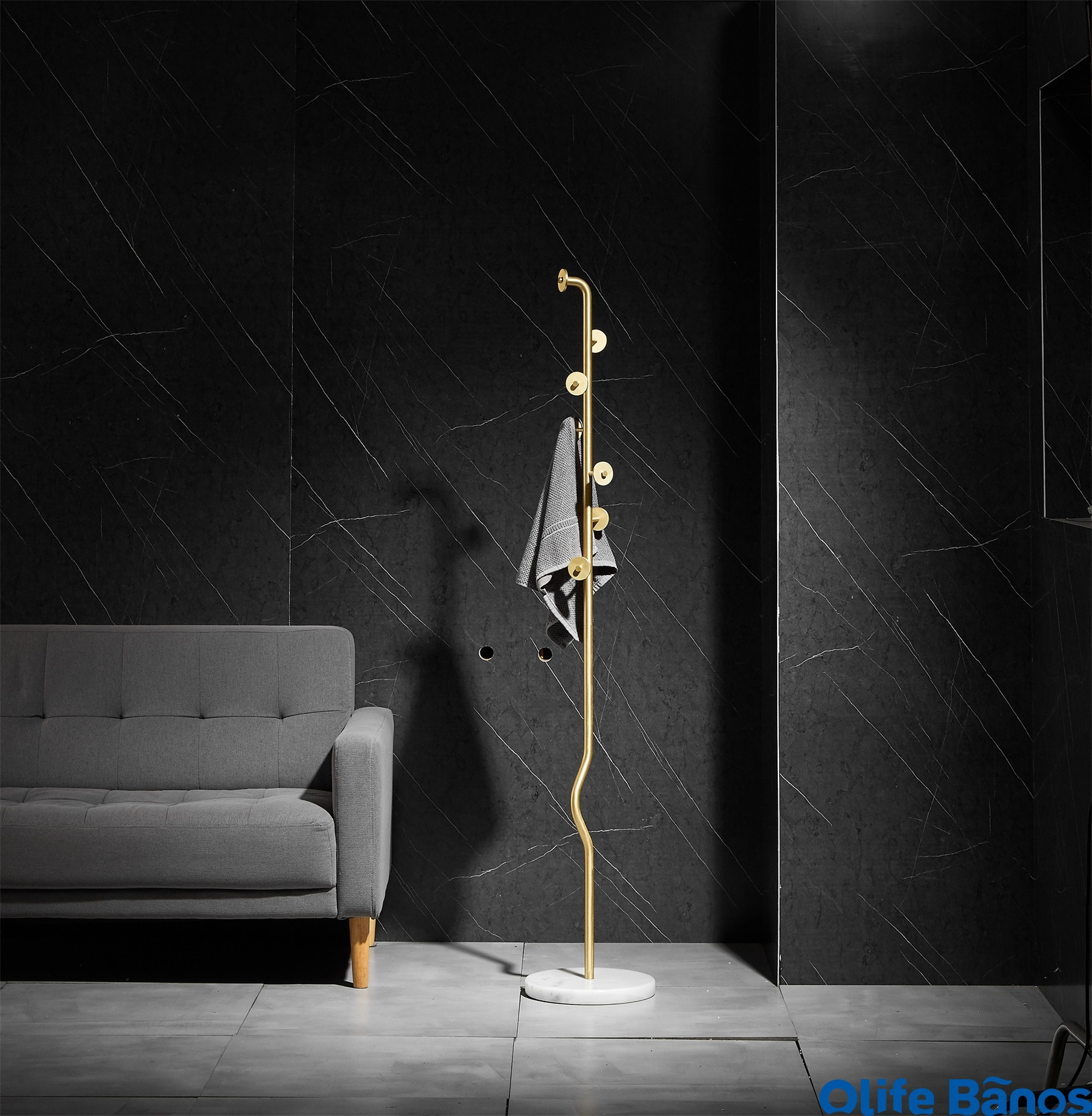 Bathroom Bedroom Brass Coat Storage Wall Mounted Hanger Brass Multifunctional Modern Coat Rack Clothes Tree