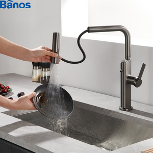 2023 Luxury Flexible Single Handle SUS304 Stainless Steel Fly Rain 4 Ways Multi Function Kitchen Sink Faucet With Water Purifier