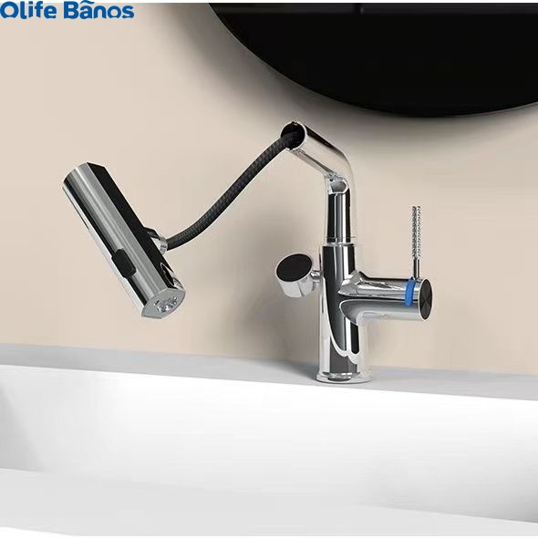 Olifebanos Bathroom Waterfall Led Digital Faucet Water Power Basin Mixer Temperate Display Basin Faucet