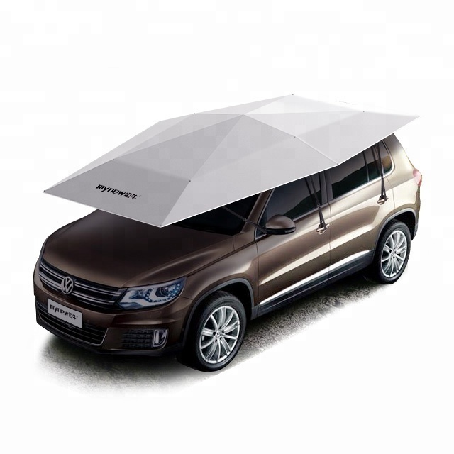 Mynew Factory Price Automatic outdoor Car Sunshade covering Umbrella for all cars 4.2Meters car cent with remote control