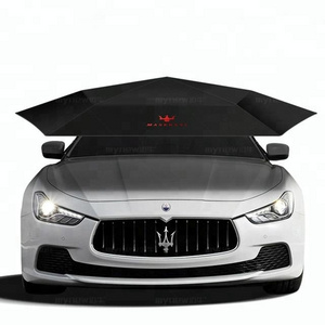 Mynew 2023 manual type car umbrella tent shade covering roof shade for universal cars sunscreen cover tent for outdoor sunshade