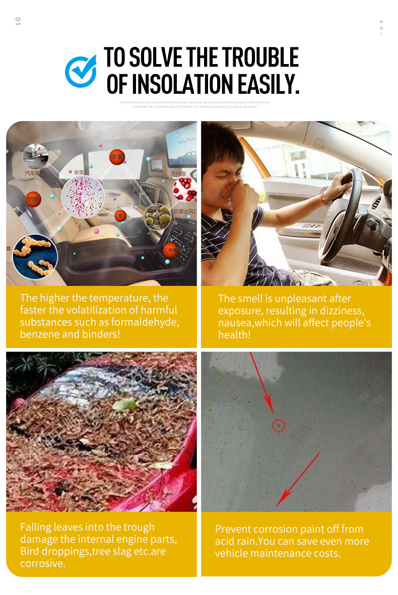 Mynew 2023 manual type car umbrella tent shade covering roof shade for universal cars sunscreen cover tent for outdoor sunshade