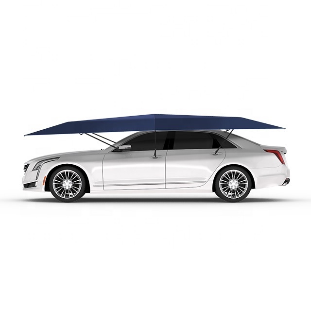 Mynew 4.2Meter New design manual design easy folding portable mobile car sun tent umbrella semi type shade umbrella carport