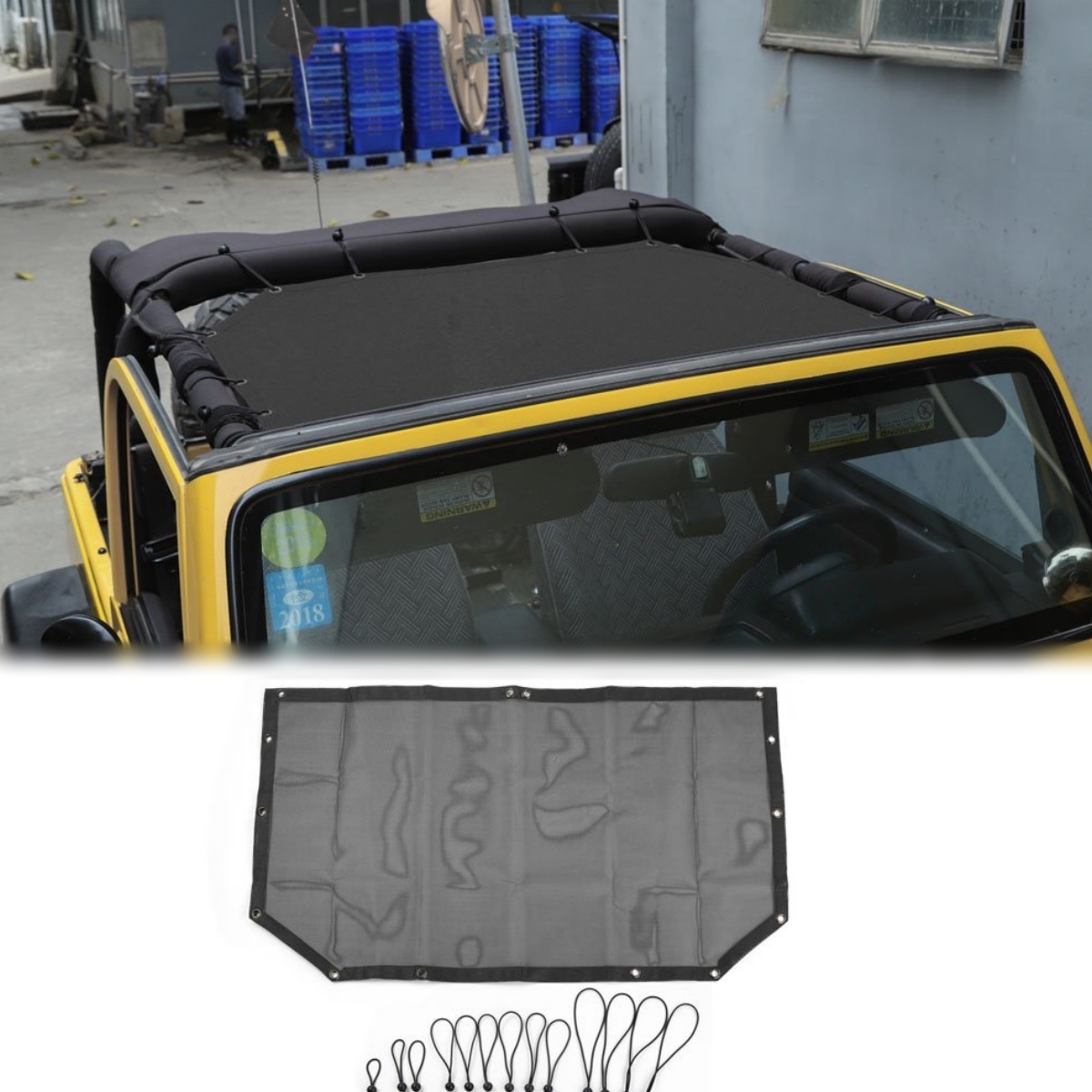 Top Car Roof Sunshade Net Foldable Rays Auto Sunroof Protection For Jeep Wrangler JK