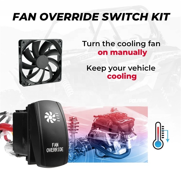 New Wind Fan Override Switch Kit Compatible with Polaris Ranger RZR 800 900s XP 1000 / Can Am Engine Cooling Wiring Accessories