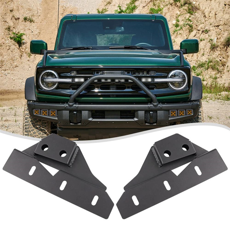 New Wind Triple LED Fog Light Hid Mount Brackets Compatible with Ford Bronco 2021-2023 Front Bumper Fog Light Mount Brackets