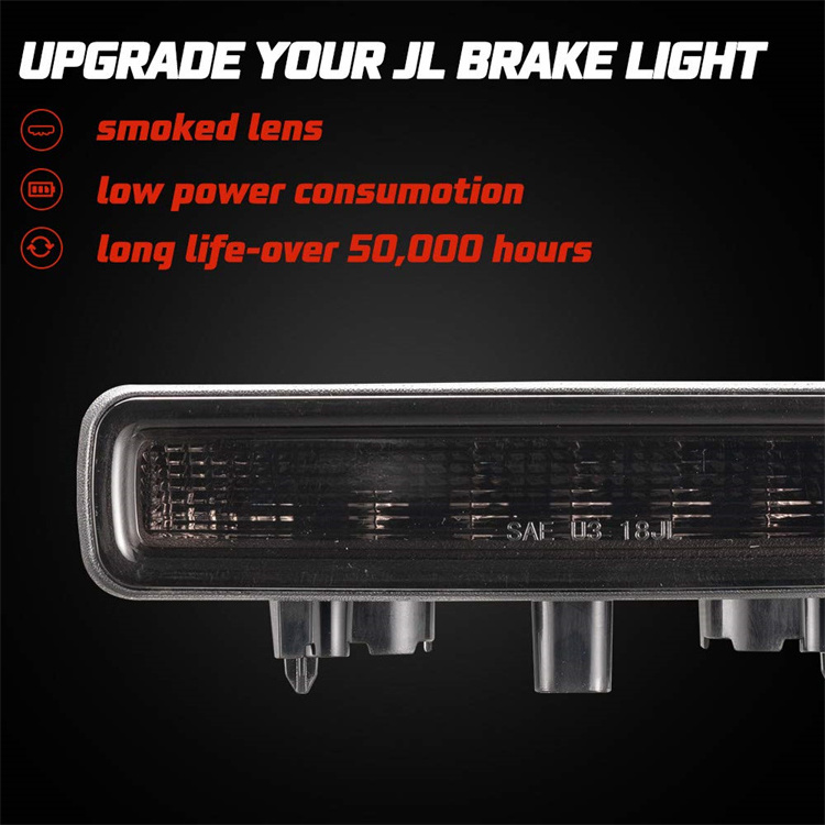 New Wind Off Road Car Repair Light Bar for Truck Red Tail Light For Jeep Wrangler JL LED Third 3rd Brake Light Rear