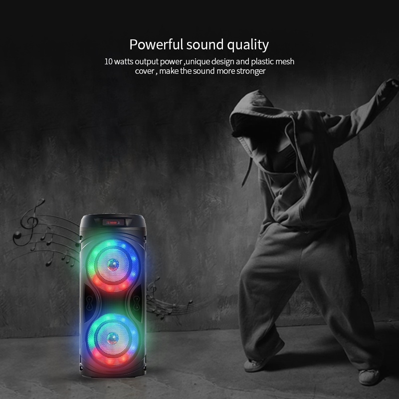 10 watts 4 inch Portable Altavoces Bocina Bluetooth Portatil Led Speaker With Light Rings