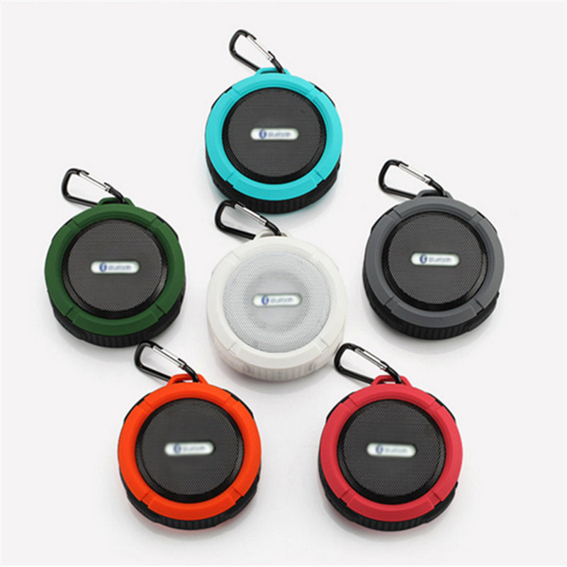 Loud Stereo Outdoor C6 Waterproof Wireless Speaker with TF Card Wireless Retail Shower Portable Speaker with Sucker For Phone