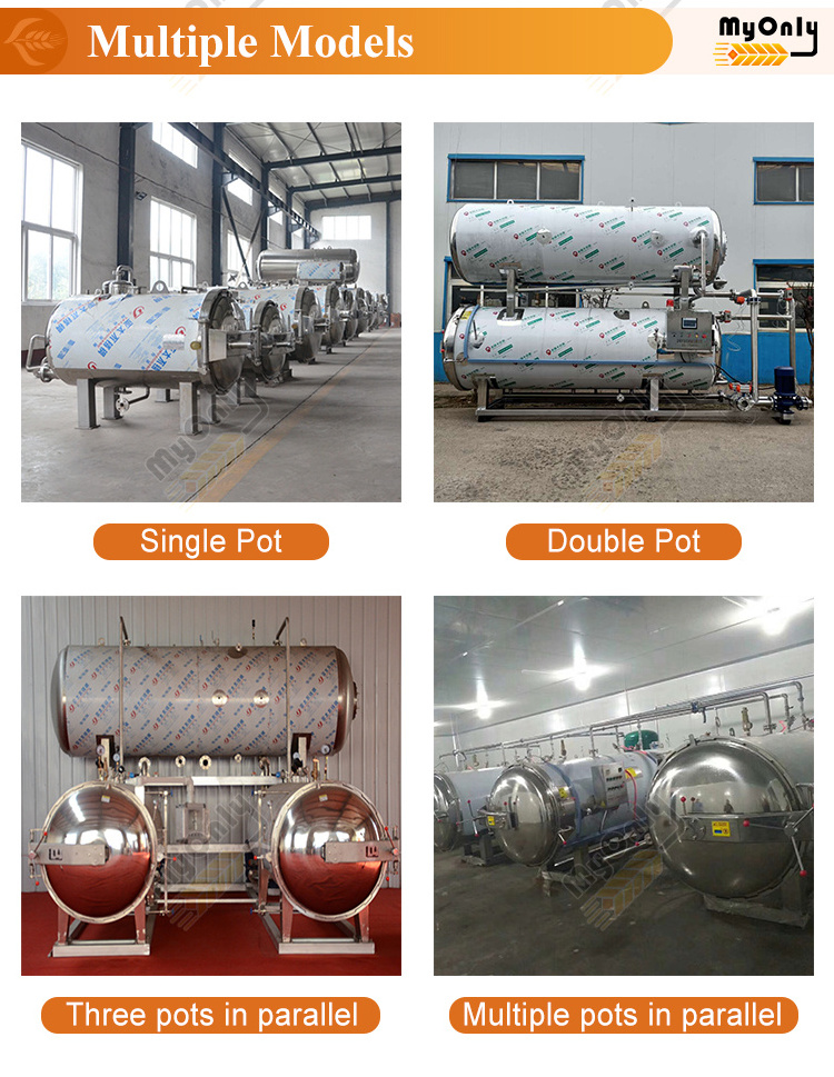 MY Automatic Beans and Tin Can Sardines Horizontal Autoclave Sterilization Equipment for Glass Bottle