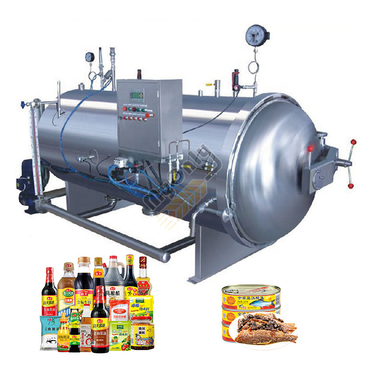 Pressure Retort Canner Steam Sterilization Can Food Autoclave Sterilizer Tin Large Retort Machine