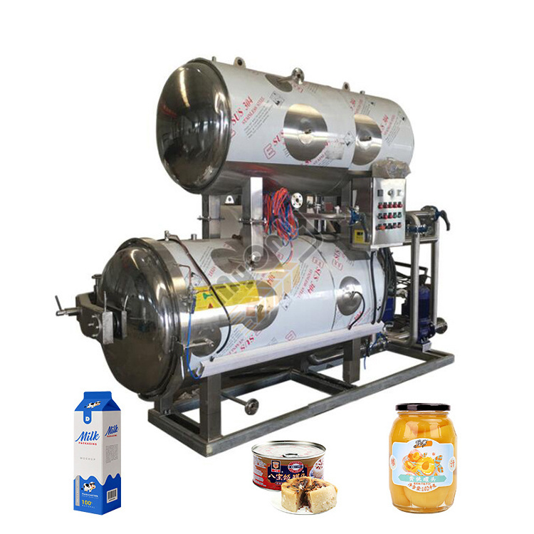 Pressure Retort Canner Steam Sterilization Can Food Autoclave Sterilizer Tin Large Retort Machine