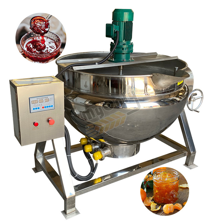 MYONLY Industrial 500 Liter Industrial Gas Cook Stirrer Sauce Electric Strawberry Jam Cook Kettle with Stirrer