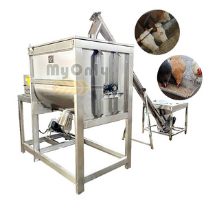 Horizontal 500kg Capacity Batch Ribbon Powder Material Agitator Food Grade Dry Powder Mixer