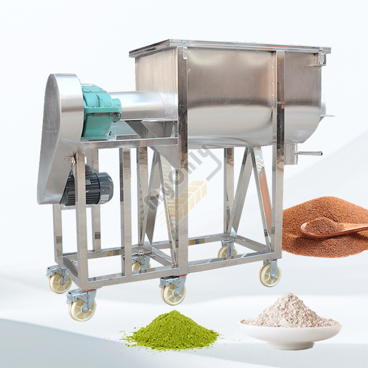 Horizontal Dry Powder Blend New Generation Full Auto Blender Ribbon Mix Machine Mushroom Substrate Powder Mixer