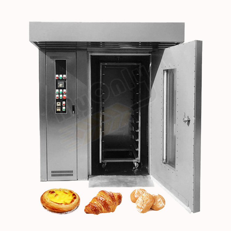 Commercial Cheap Price Mini Single Trolley Convention Pizza Bread Diesel Rotary Bakery Oven 32 Rack