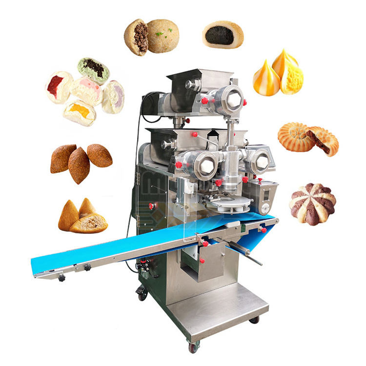 Frozen Daifuku Ice Cream Mochi Double Hopper Filled Biscuit Encrust Cookie Machine for Small Business