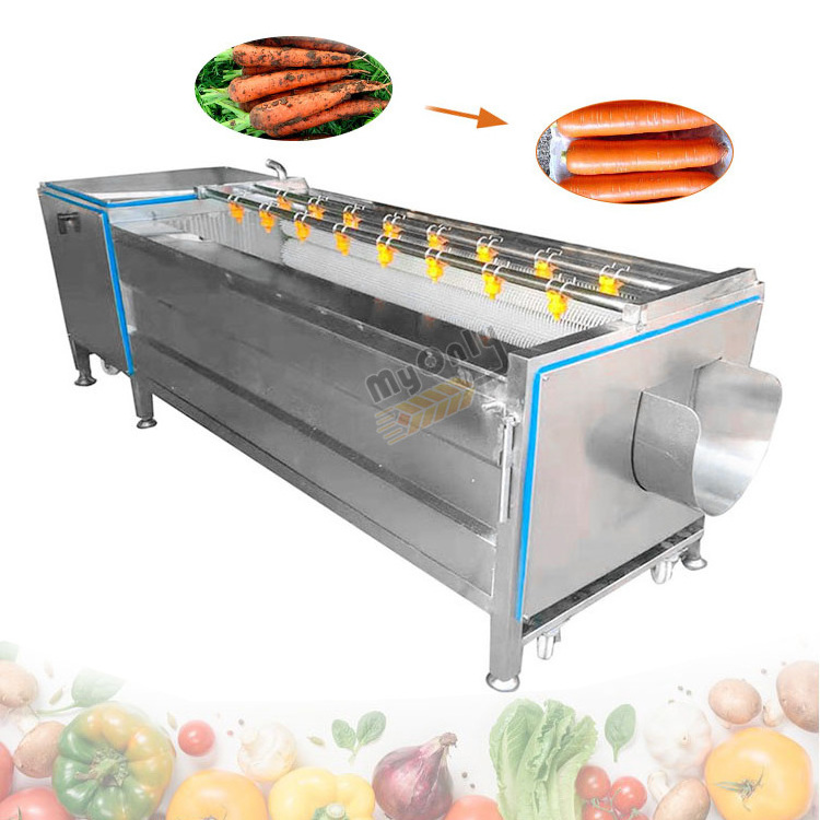 Cassava Carrot Brush Roller Type Potato Wash Dried Fruit and Vegetable Clean and Peel Machine