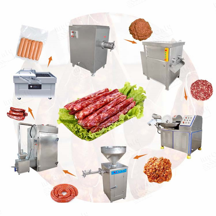 MY Complete Sausage Make Line Maquinas Embutidora De Chorizo Pneumatic Sausage Clipper Fill Machine