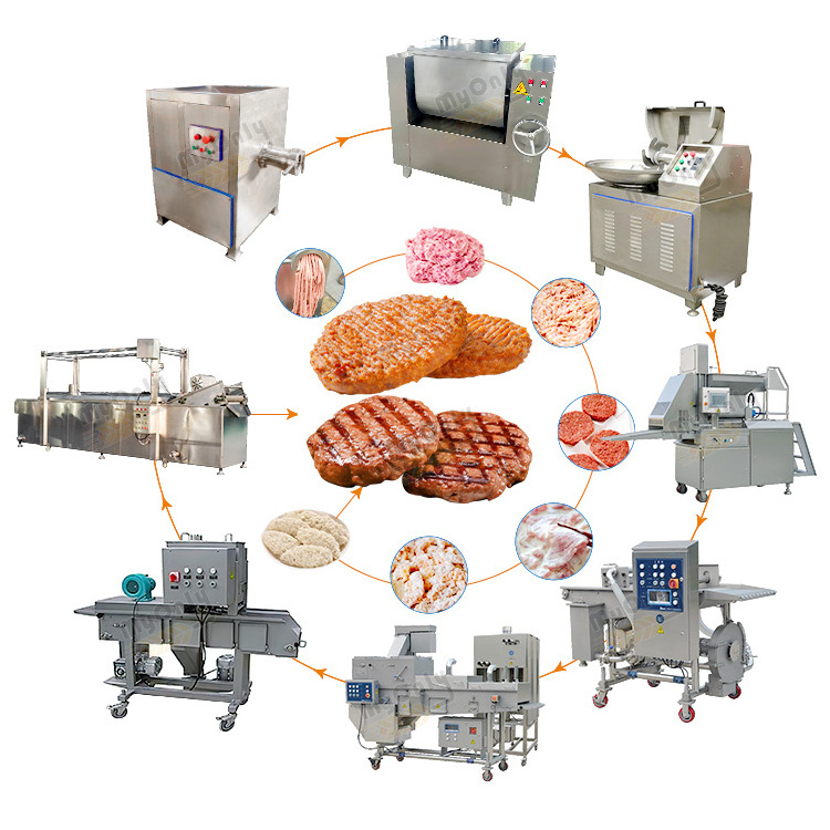 Automatic Cutlet Fish Pie Hamburger Beef Patty Make Form Chicken Nugget Production Line