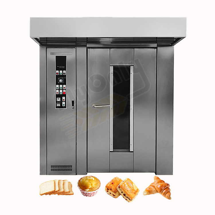 Commercial Cheap Price Mini Single Trolley Convention Pizza Bread Diesel Rotary Bakery Oven 32 Rack