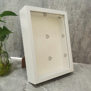 High Quality Custom 8x10 White 3D Frames 12x12 Solid Wooden Glass Shadow Boxes Display  Photo Frame with MDF