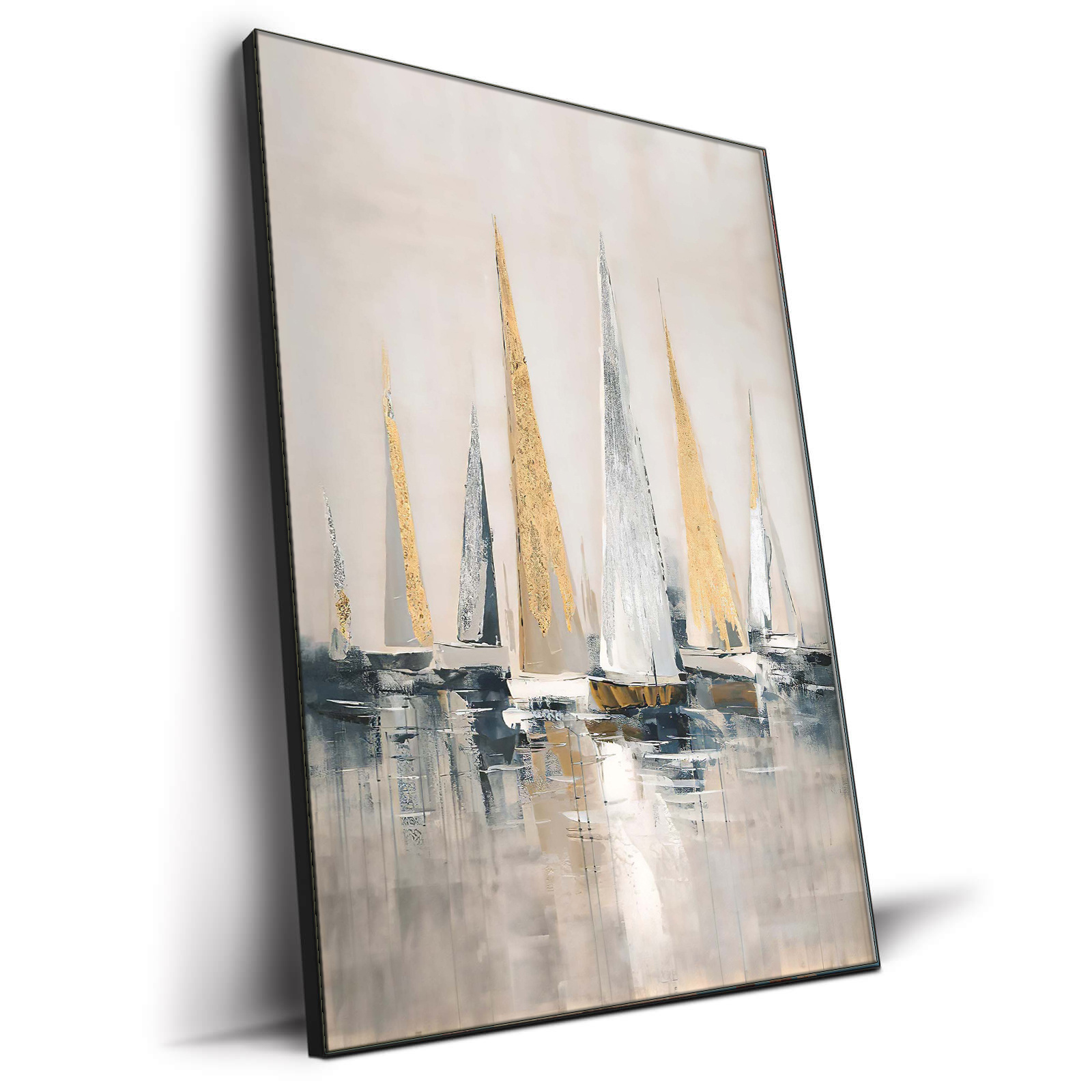 Abstract Oil Painting Canvas Thousand Sailing Boats On Blue Sea Art Work Painting Living Room Wall Decoration for Sale