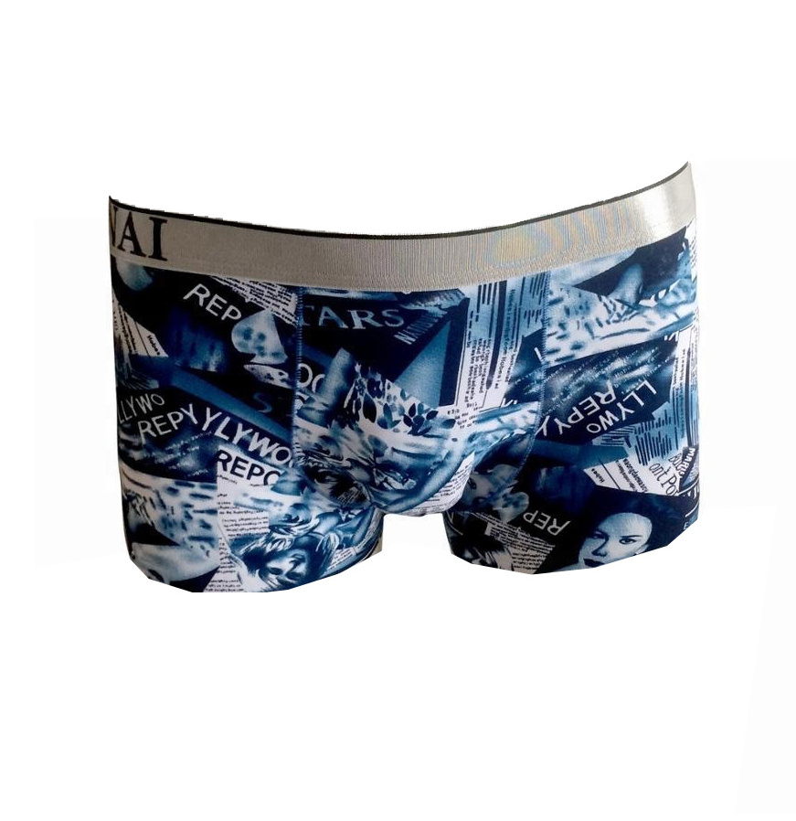 Sexy Soft All Over Printed With Shiny Elastic Boxer & Briefs Printed Underwear