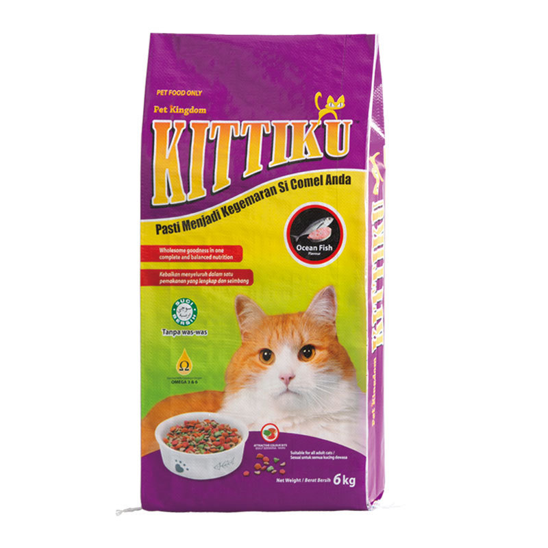 6kg PP Woven Sack Cat Feed Bags Laminated Color Printing Plastic Packaging Bags