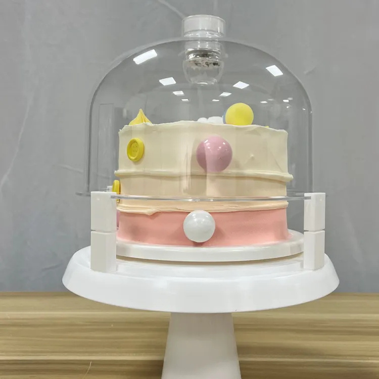 Popular transparent Wedding Cupcake Plastic Mini Dome Cake Stand For Party