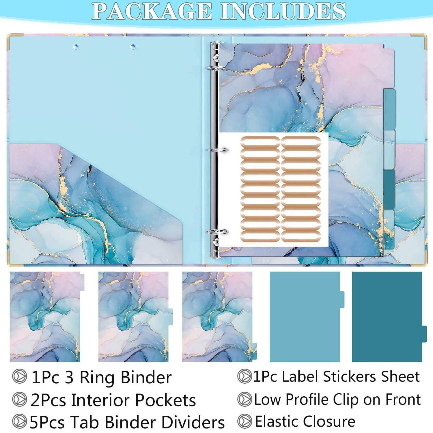 office executive ring binder clear book gift box Ring Clipboard Binder cute accordion  a4 paper hanging file folder for document