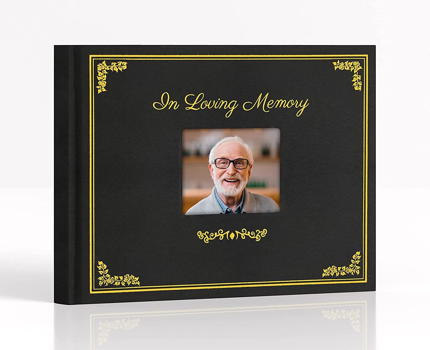 New Gold Embossed Hardcover Memory Table Sign Celebration of Life Sign in Book Funeral Guest Book