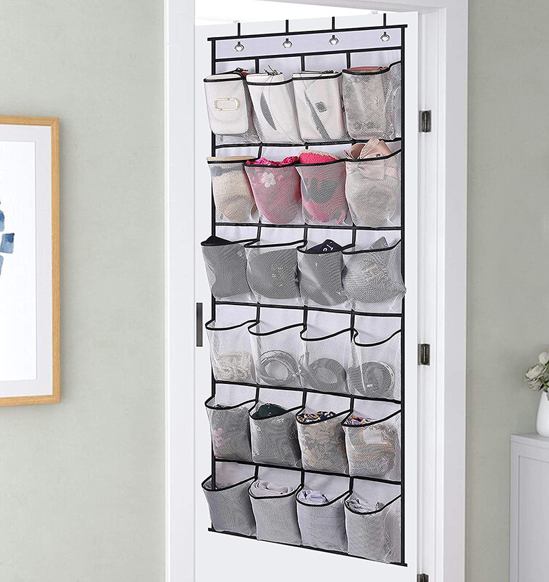 Over The Door Shoe Organizer Bedroom 24 Large Mesh Pockets Hanging Organizer Wall Mount Storage Visible Storage Mesh Bag Hanging