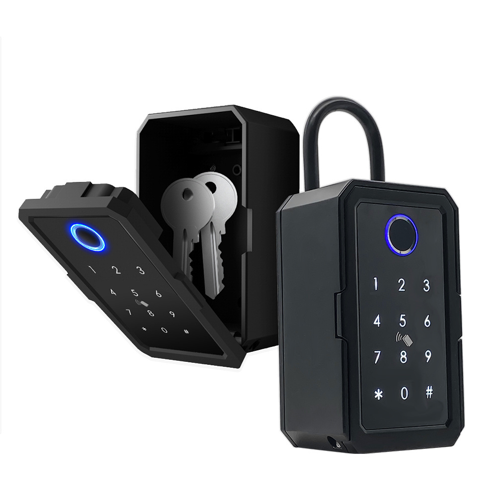 SZMYQ Tuya IP65 Waterproof AAA Battery Blue Tooth Smart Life App Remote Unlock Fingerprint Key Lock Box Key For Home Apartment