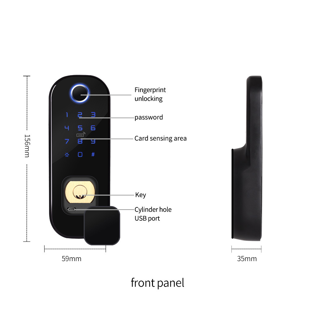 high quality fingerprint recognition security remote smart digital china smart wifi keyless electric sliding  door lock