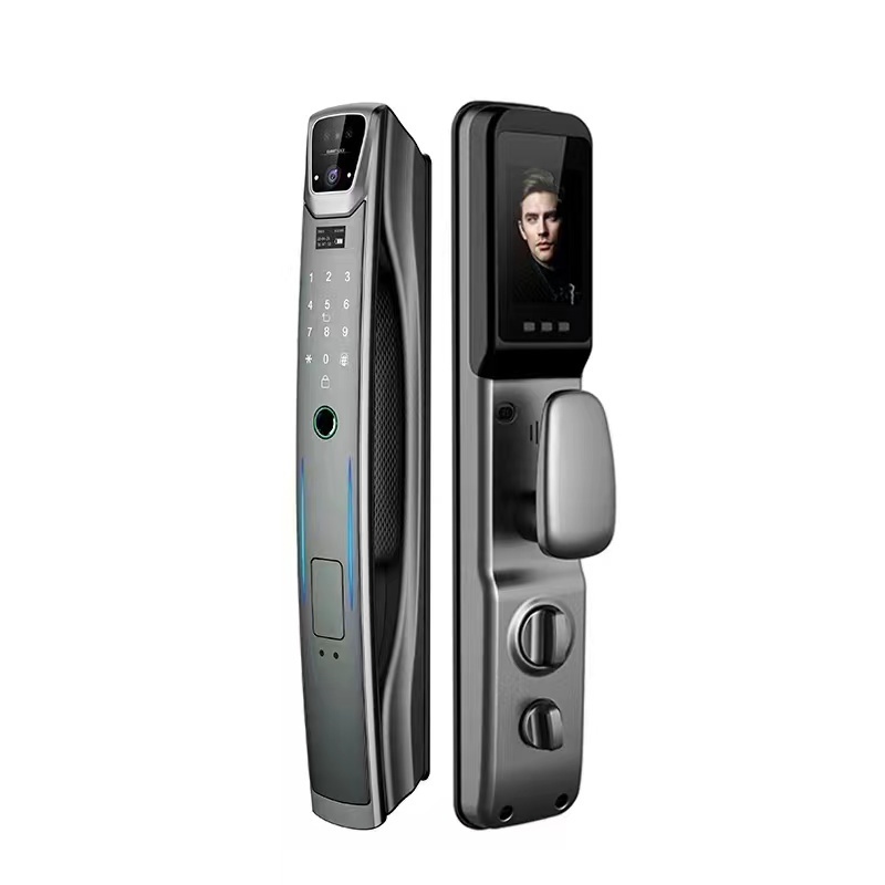 SZMYQ Tuya Wifi Face Recognition & Video Intercom 4200mAh Battery Electronic Smart Door Lock With Eu Standard Mortise 6068