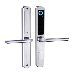 SZMYQ Tuya Quality Digital Smart Life App Remote Unlock Home Narrow Sliding Door Lock Wifi With Aluminum Biometric Fingerprint