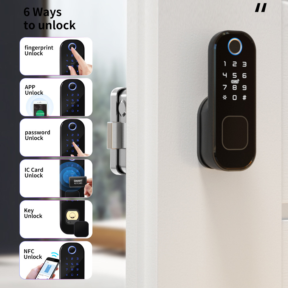 SZMYQ Tuya Wifi&Blue Tooth Dual Module Ic/Nfc Card Password Smart Life App Remote Unlock Double Dual Side Fingerprint Lock