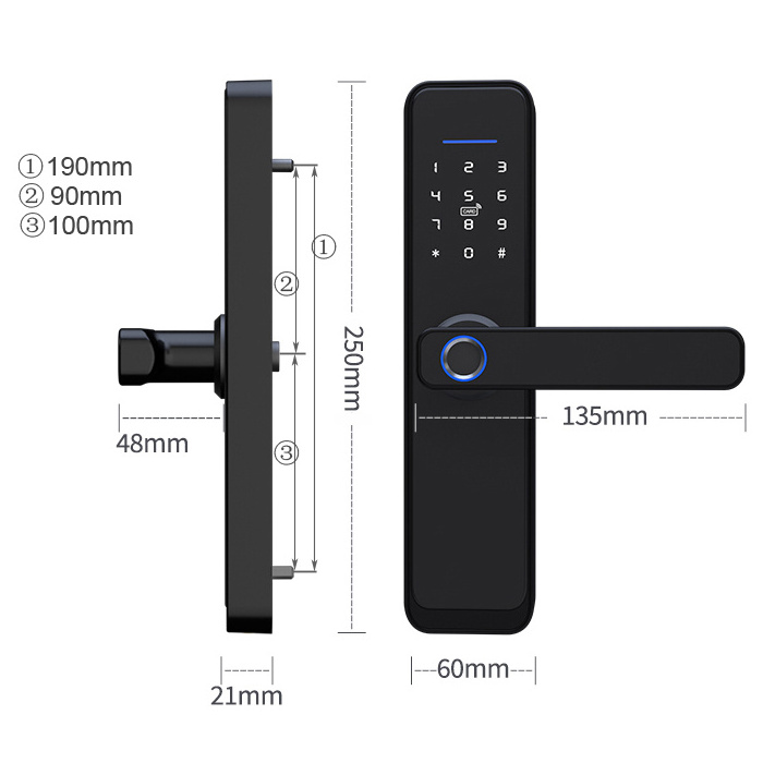 SZMYQ Anti-Theft Hijack Alert Tuya Smart Hotel Locks Fingerprint Ic/Nfc Card App Unlock Wood Door Lock Set Zigbee Shenzhen