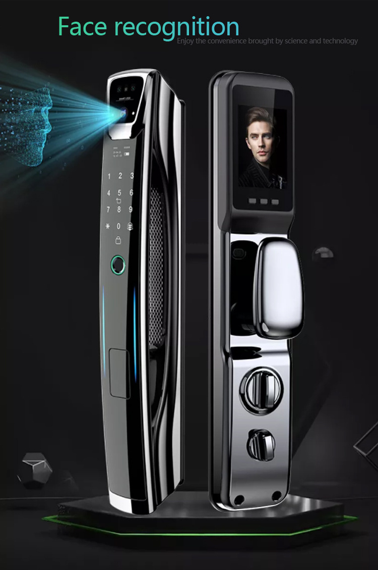 SZMYQ Tuya Lithium Battery Digital Doorlock 3D Face Recognition & Camera Monitor Intelligent Fingerprint Password Door Lock