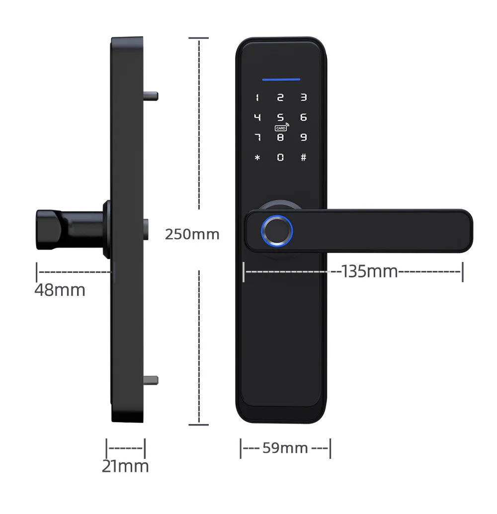 SZMYQ Anti-theft Lock System Home Security Smart Digital Fingerprint Locker Alexa Voice Control Handle Door Lock Tuya Zigbee