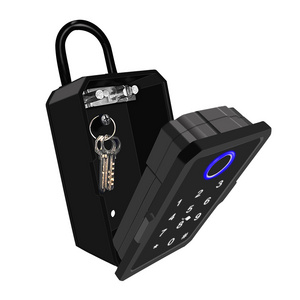 TTlock Smart Key Lock Box Tuya App Control BLE Electronic Waterproof Fingerprint Weatherproof Key Box Security Home Lock Key Box