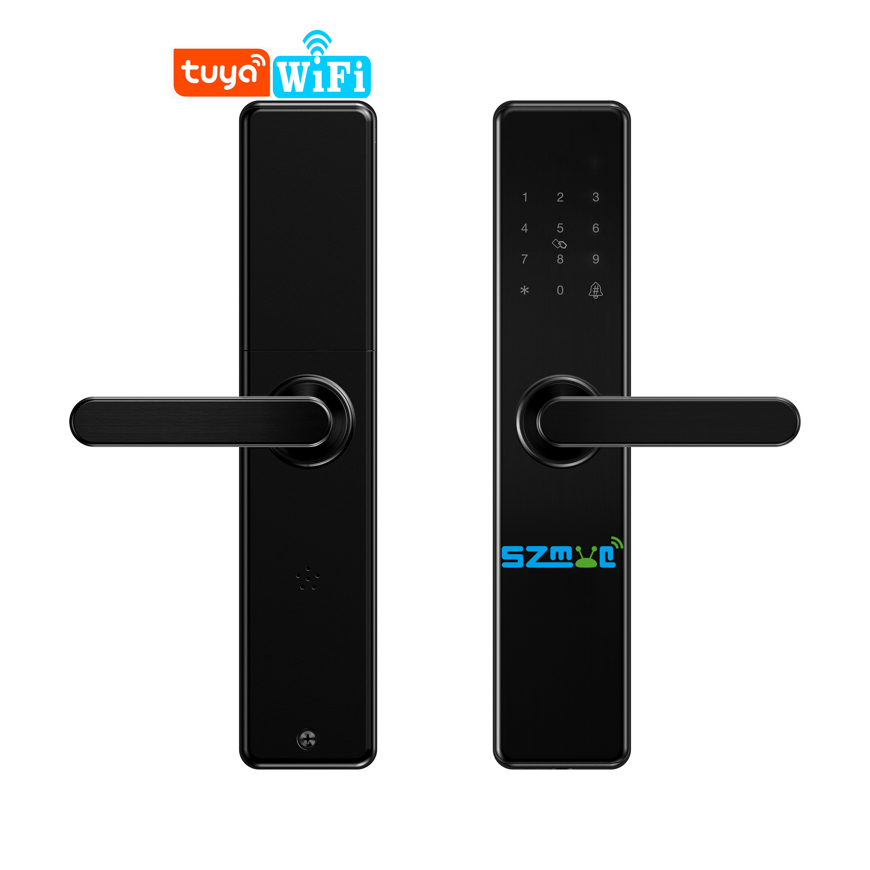 Tuya Smart Door Lock Wifi Electronic System App Fingerprint + Password + Card + Key+app Wood Door