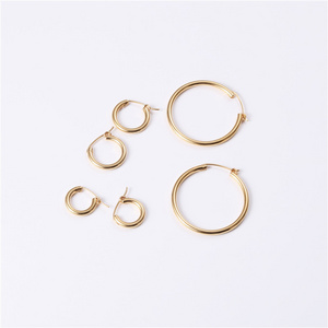 Custom Jewelry Stainless Steel Women Gold Hoop Earrings Stylish Elegant Small Large Loop Huggie Earring