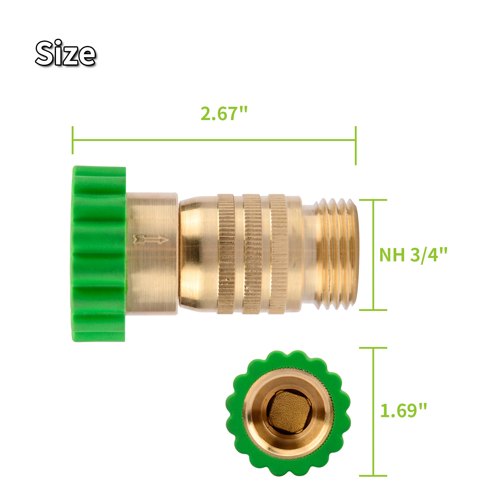 RV Inline Water Pressure Reducer, Lead-Free Brass Water Pressure Regulator, for RV Plumbing System, 40-50PSI