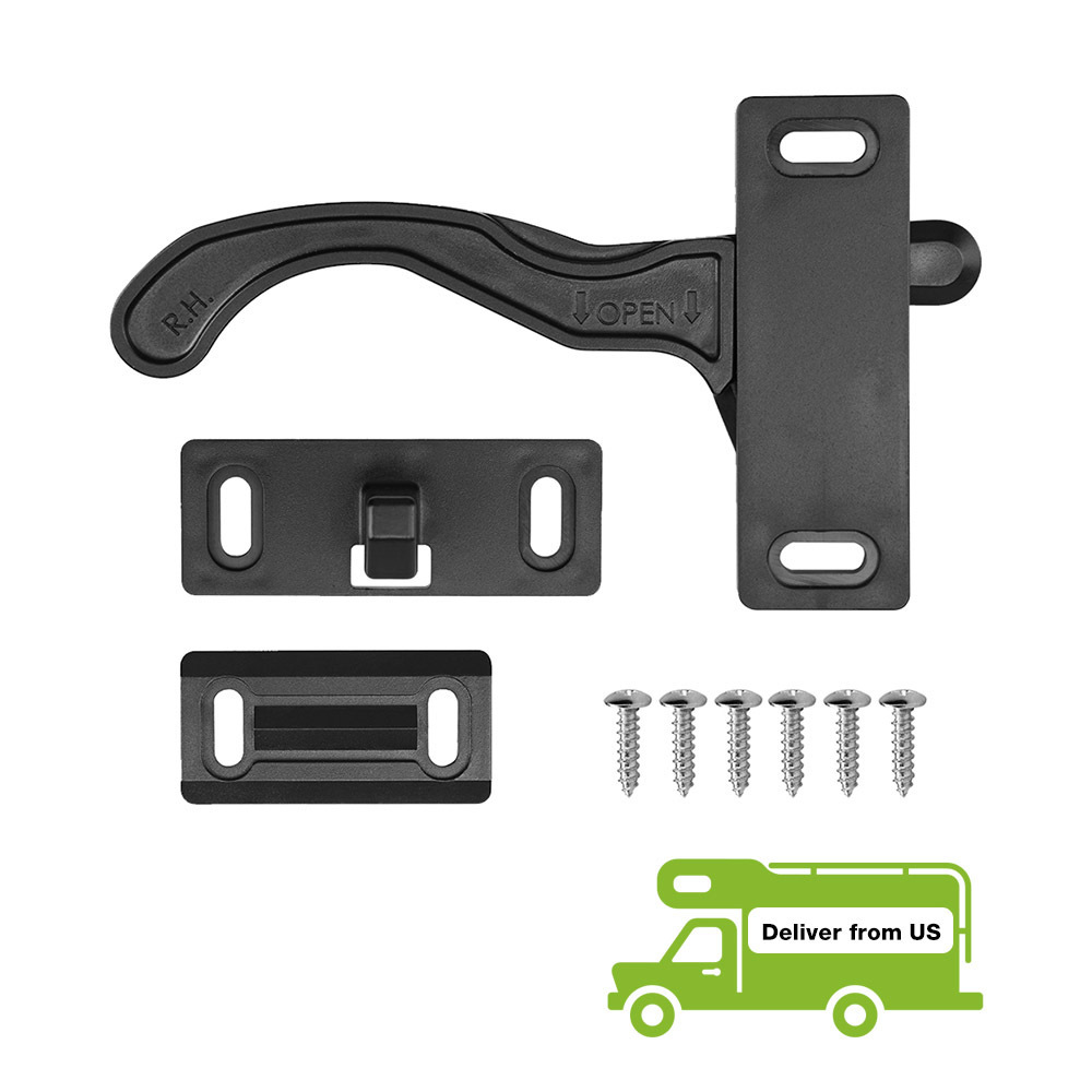 RV Screen Door Latch Right Handle Kit for Camper Trailer Motorhome,Black